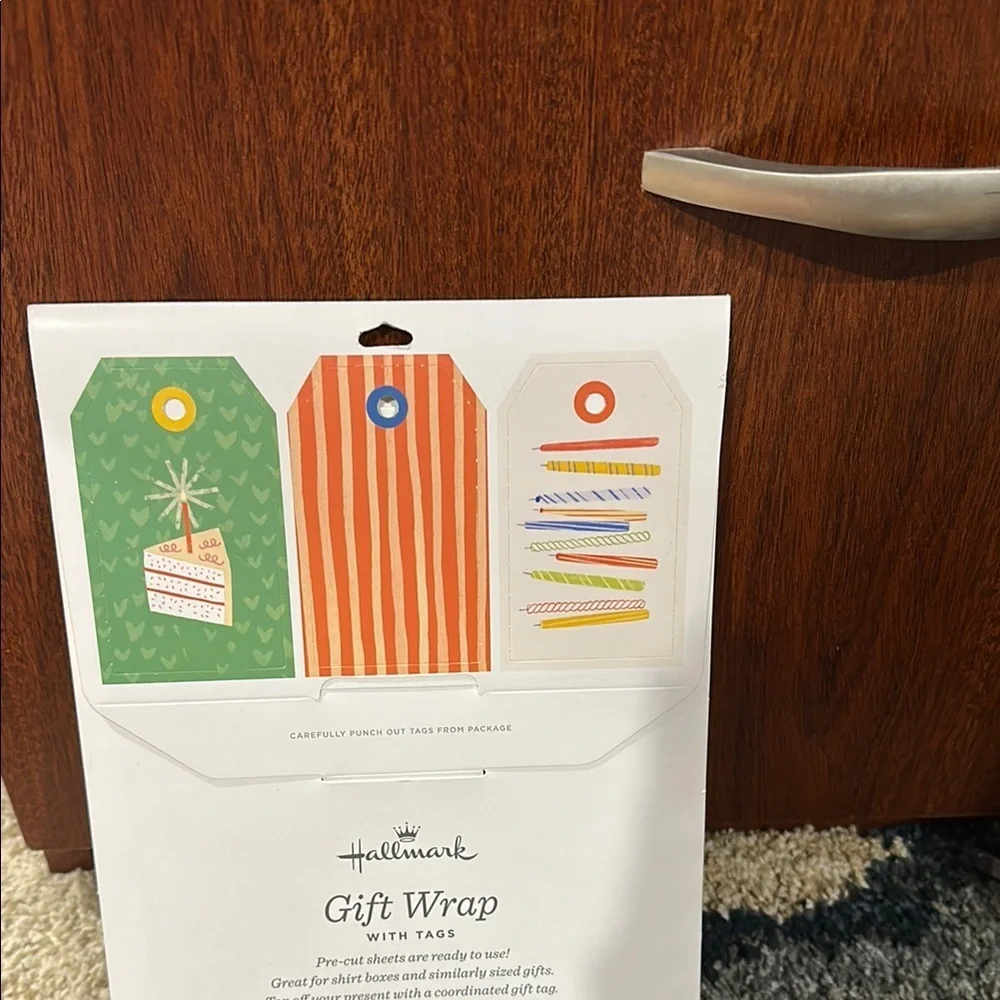 Hallmark & More Gift Wrap Set with Tags and Twine 9 sheets of Wrapping NWT